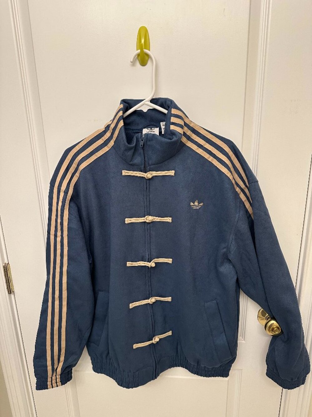 Adidas Navy Lunar New Year Blue Jacket With Stripes Large